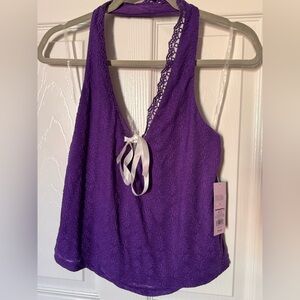 Purple Lace Halter Top